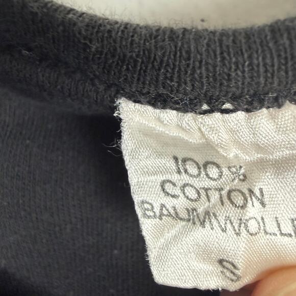 Vintage 80s City of London Polytechnic London Met Black Baby Tee T-Shirt Sz S - Picture 5 of 6